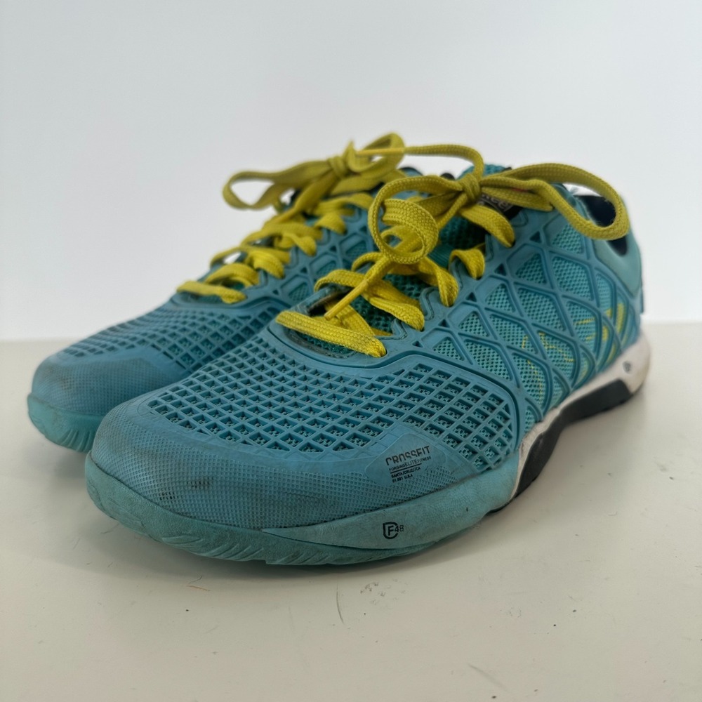 Reebok CrossFit Nano 4.0 CF74 Elite Fitness Teal Blue Yellow #M47674 Size 8
